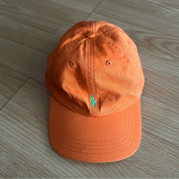 Polo Ralph Lauren Cotton Orange Baseball Cap OS - Picture 1 of 7